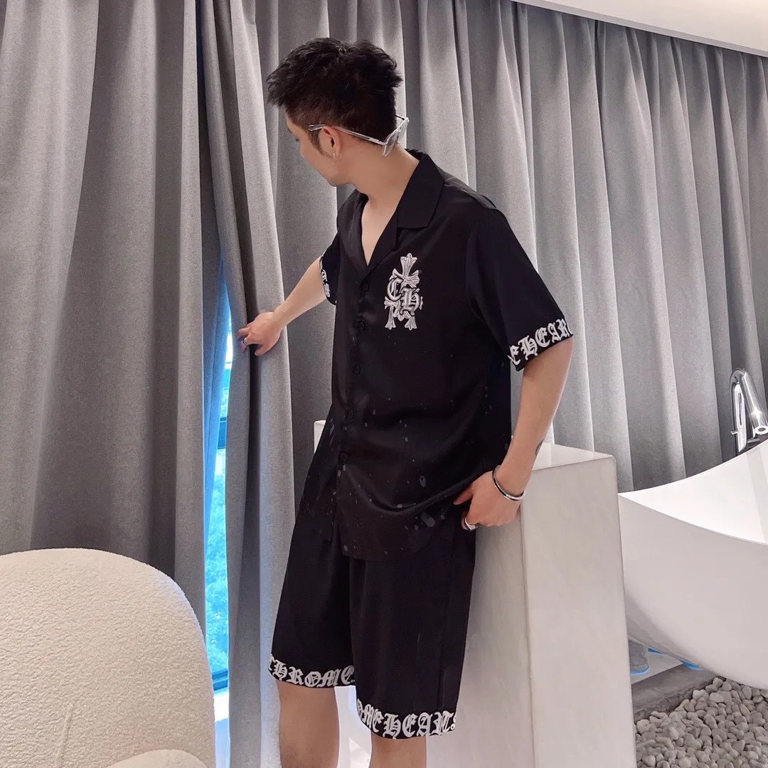 🅿️340 2024 CHROME HEARTS home wear, high-definition Korean silk fabric, skin-friendly, soft and comfortable, couple model M～XXXL